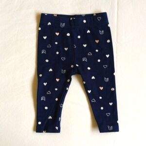 love ellen degeneres navy heart dot print cotton leggings 3-6 months baby girl